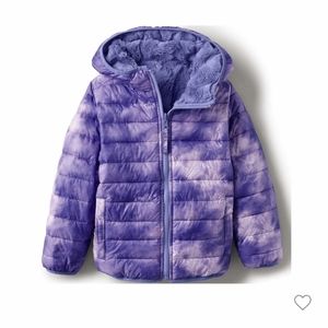 Lands End the dye reversible girls puffer down coat